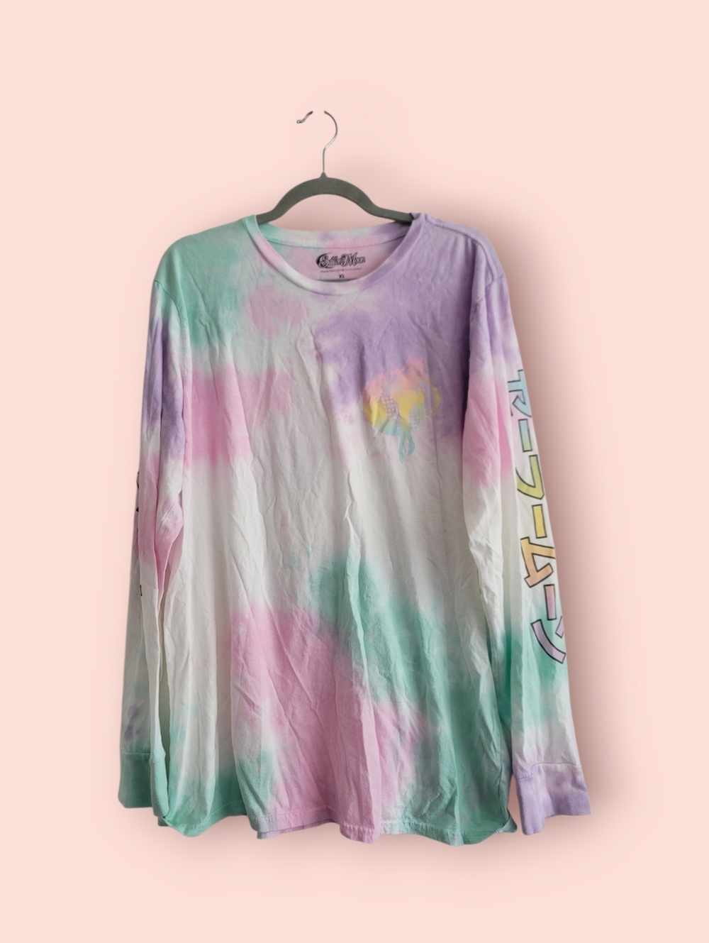 Boxlunch XL Sailormoon Long Sleeve Tie Dye Graphic Shirt 100% Cotton Katana - Picture 2 of 7
